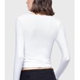 thumbnail image 2 of Dycnvjo Women'S Long Sleeve T Shirts Sweetheart Neck - Slim Fit Going Out Tops Basic Tee Smoke Cloud Pro Collection White L, 2 of 4