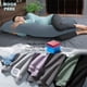 thumbnail image 3 of Almohada de embarazo MOON PARK en forma de U para todo el cuerpo, gris, con funda, 3 of 7