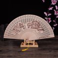 thumbnail image 4 of Sunjoy Tech Retro Style Folding Fan Stand Smooth Edge High Stability Wooden Fan Frame Base Display Tool Desktop Decoration, 4 of 7