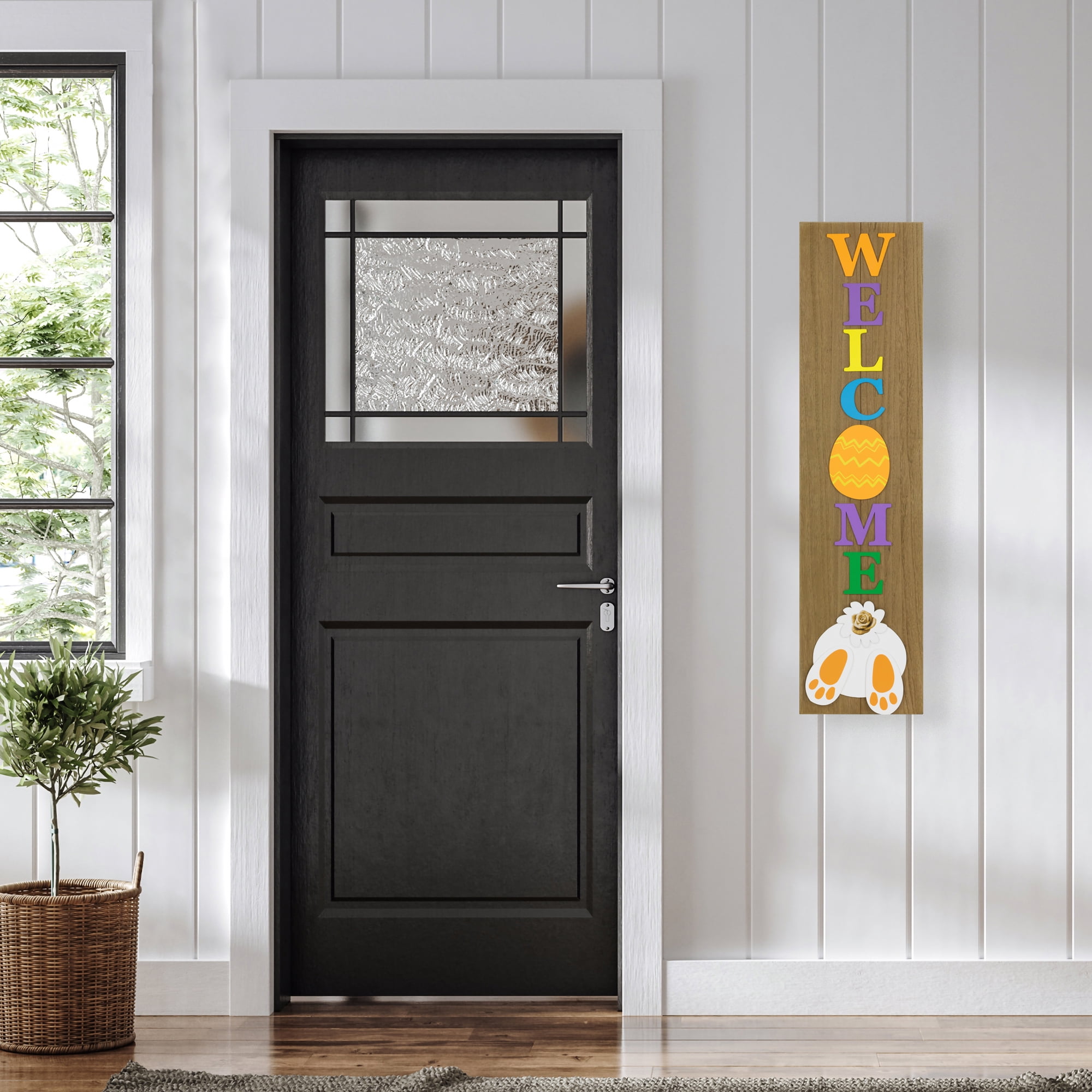 Welcome Wooden Easter Wall Sign - 39.25"