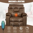 thumbnail image 2 of HSUNNS Electric Lift Recliner Chair with Heat and Massage, Oversized Recliner with Hidden Cup Holder for Living Room, Single Recliner Sofa with 26" Width Seat, Easy Assembly, Brown, 2 of 12