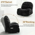 thumbnail image 4 of YSICK Oversized Power Swivel Rocker Recliner Chair with USB Ports Chenille for Living Room,Black, 4 of 7