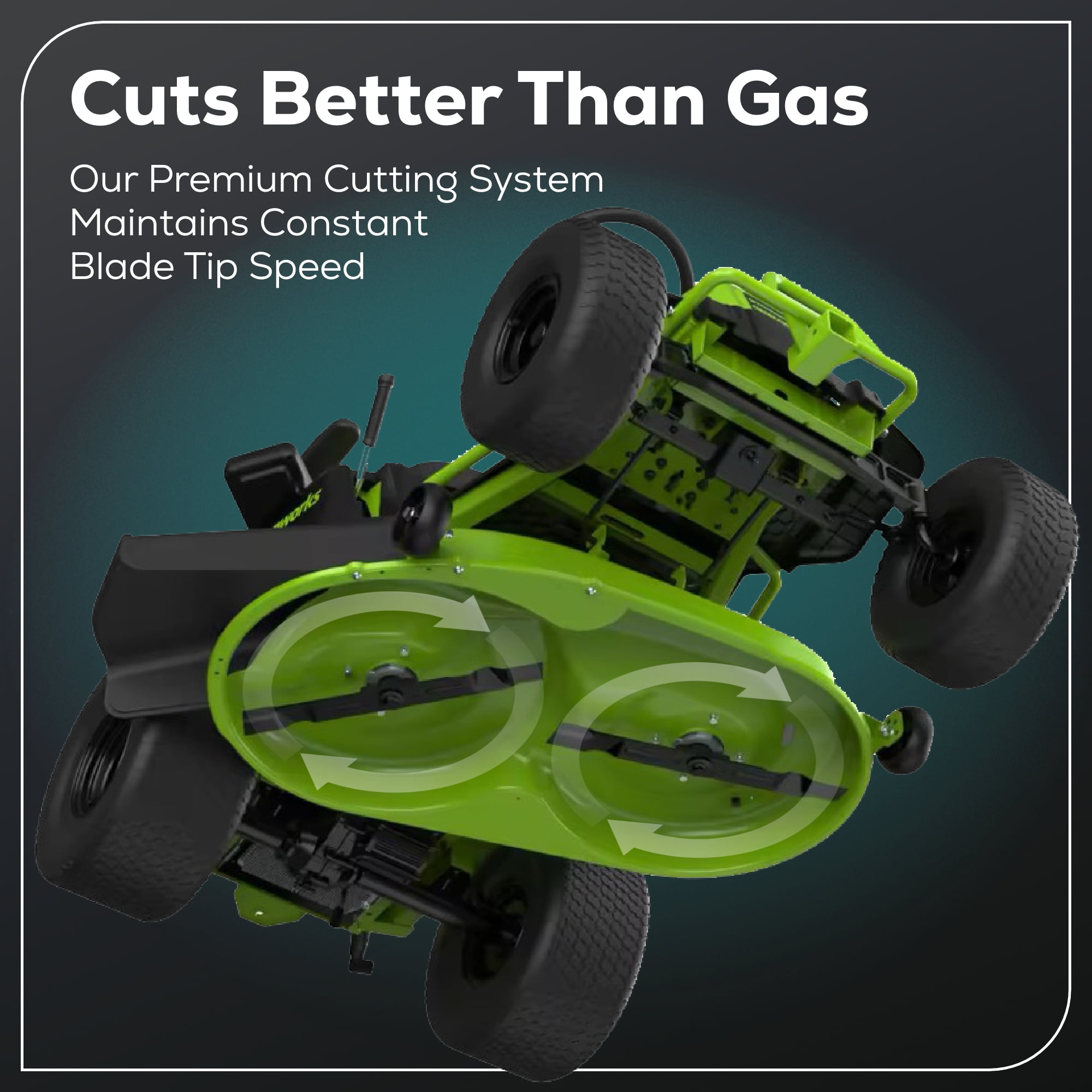 Greenworks 60V 42" Cordless Battery CrossoverT Riding Lawn Mower with Six (6) 8.0Ah Batteries & Three (3) Dual Port Turbo Chargers 7409002