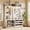 White, variant on iPormis 70“ Large Hall Tree with Bench and Adjustable Storage Shelves, 6-in-1 Farmhouse Entryway Bench w/Coat Rack, Top Storage, Small Shelves for Entryway, Living Room, Led Lights, Rustic Brown