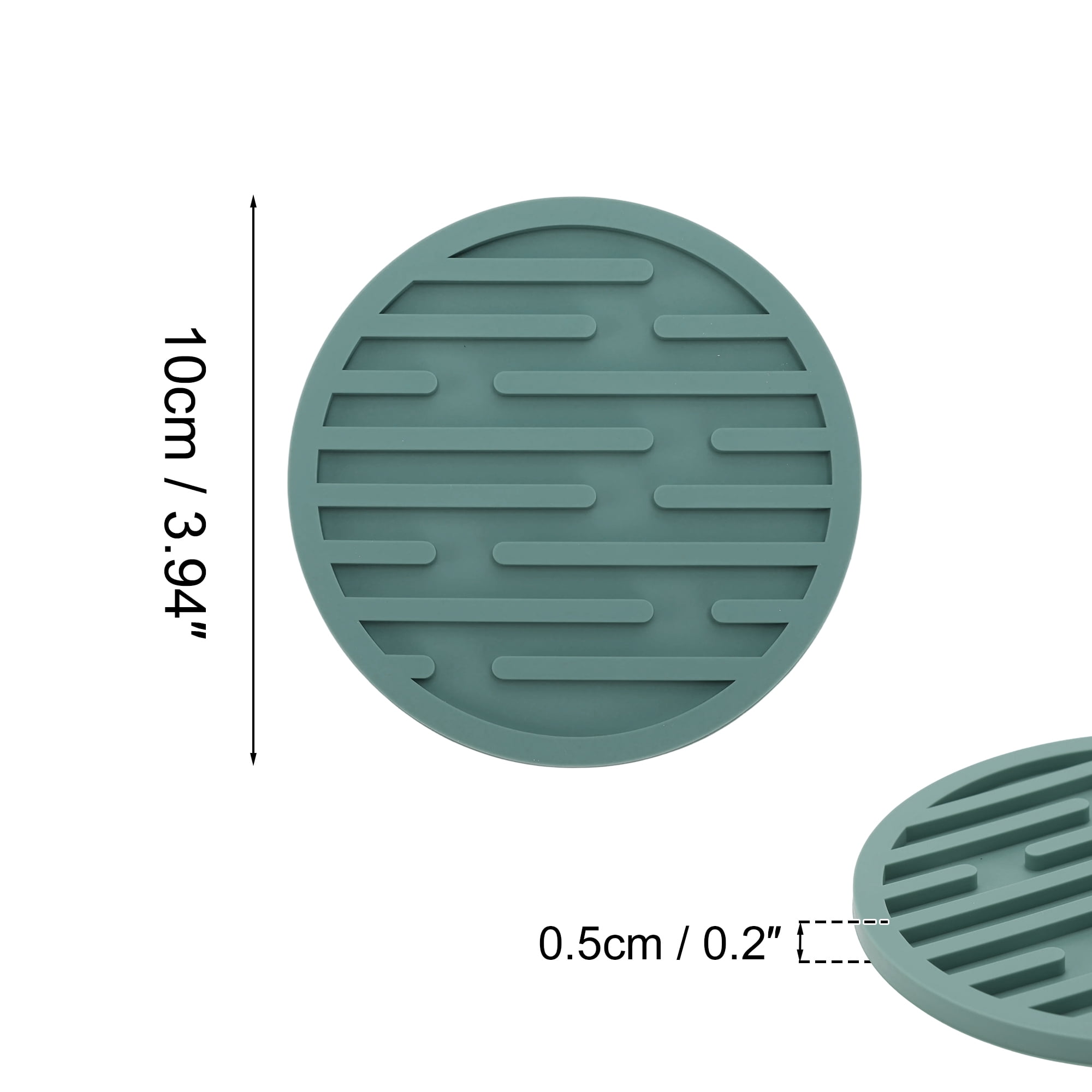 Unique Bargains Water-repellent Stripes Drink Coaster Set Green
