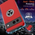 thumbnail image 5 of Pixel 7 Case, Google Pixel 7 Case with HD Screen Protector, Shockproof Google Pixel 7 Phone Case with 360° Magnetic Ring Holder Kickstand Phone Case for Google Pixel 7 Red, 5 of 15