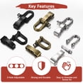 thumbnail image 6 of Uxcell Paracord Bracelet Shackle Buckle [4PCS] - Adjustable Metal U Bow Shackle for Bracelets Belt [Ancient Bronze-Flat Head], 6 of 6