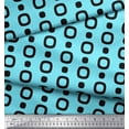 thumbnail image 2 of Soimoi Blue polyester Crepe Fabric Square Geometric Print Sewing Fabric Yard 42 Inch Wide, 2 of 3