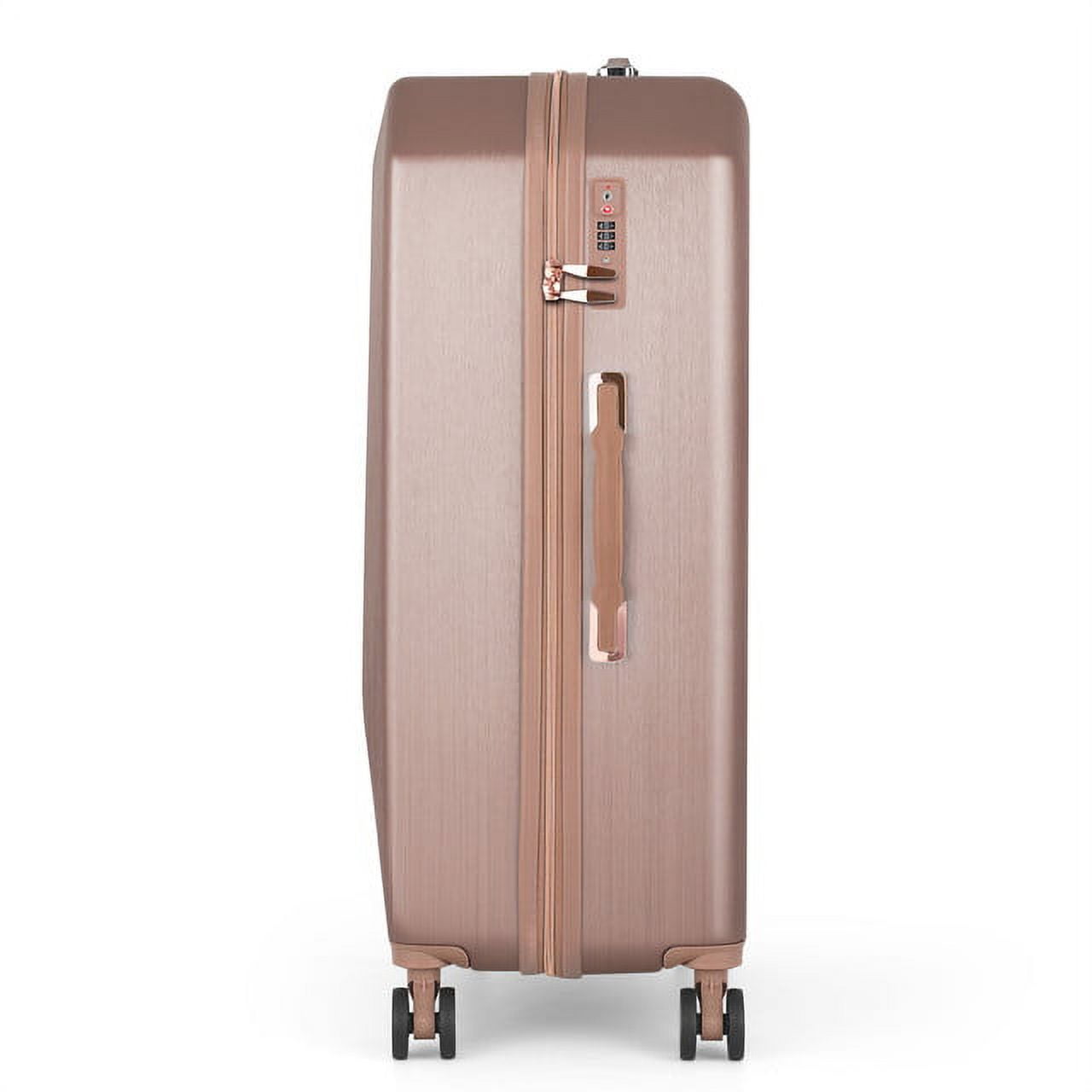 Hikolayae Sunshine Collection Hardside Spinner Luggage Sets in Rose Gold, 5 Piece - TSA Lock