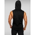 thumbnail image 4 of Manyakai Men's Active Hooded Tank Top Workout Sleeveless Hoodies Bodybuilding Running Shirts Athletic Black L, 4 of 5