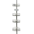 thumbnail image 6 of Rustproof Tension Pole Shower Caddy with 4 Basket Shelves, 60" to 108", Zenna Home Stainless Steel, 6 of 6