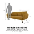 Novogratz Brittany Futon Sofa Bed and Couch Sleeper, Mustard Linen