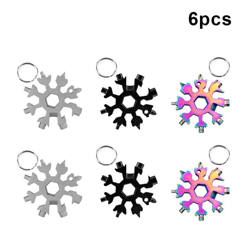 Details about   18 In 1 Stainless Tool MultiTool Portable Snowflake Shape Key.Chain Screwdriver 