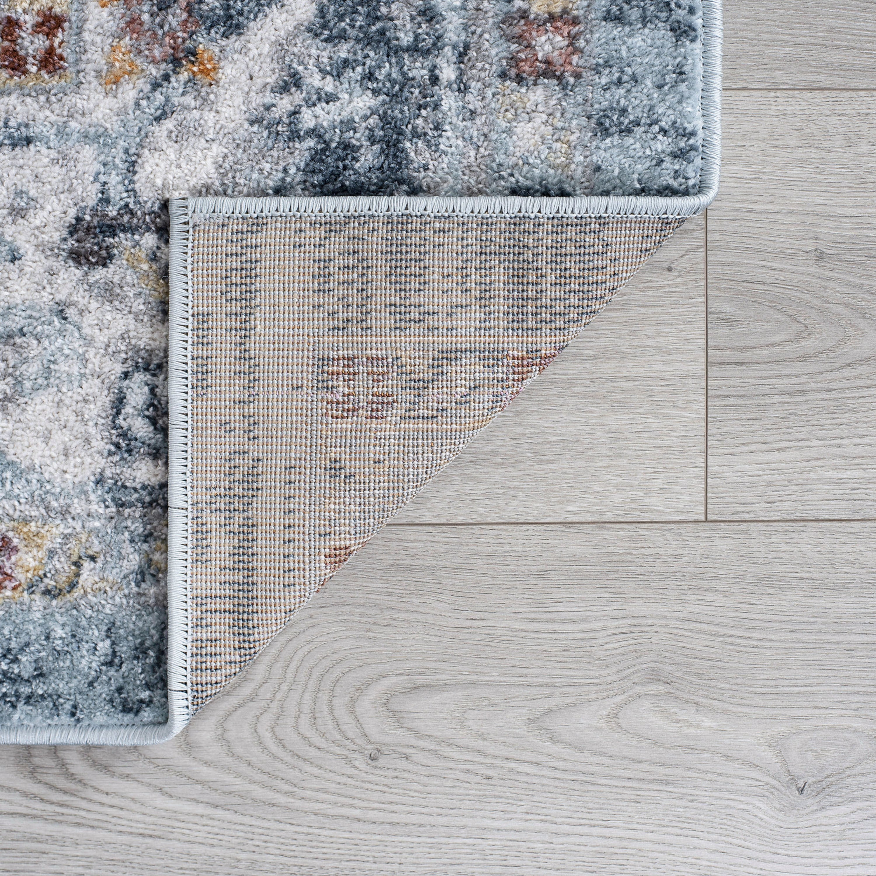 2x3 Traditional Gray Blue Small Area Rug, Throw Mat for Indoor Entry | Ideal for Kitchen or Bathroom Rugs 2' x 3'