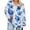 Blue 2, variant on CHGBMOK Women's Plus Size Floral Print Pullover Long Sleeve V Neck Tops Casual Loose Fit T Shirts