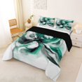 thumbnail image 2 of Homewish Aesthetic Ombre Queen Comforter Set,Geometric Abstract Comforter Sets Queen,Mint Green,Black Reversible,3 Pieces,1 Comforter and 2 Pillowcases, 2 of 7