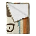thumbnail image 2 of Modern Soft Flannel Fleece Blanket, Funny Man Face with Moustache and Glasses Winking on Striped Background Sir Artwork, Cozy Plush for Indoor and Outdoor Use, 60" x 80", Multicolor, by Ambesonne, 2 of 5