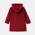 thumbnail image 3 of PatPat Kid Girl/Boy Solid Color Fluffy Fleece Hooded Coat, 5-6 Years, 3 of 6