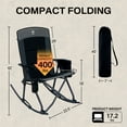 thumbnail image 2 of EVER ADVANCED Folding Camping Rocking Chair, Portable Outdoor Rocker with High Back, Supports 400 lbs, Black, 2 of 11