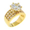 thumbnail image 1 of Gold CZ Ring Simulated Diamonds, 1 of 1
