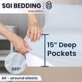 thumbnail image 7 of SGI Bedding 36" King Split Top Flex Head sheet 100% Egyptian Cotton Sheet Set - 600 Thread Count Flex Top Sheet for Adjustable Bed 4 Piece Sheet Set 15" Deep for Sleep Number bed - Light Blue, 7 of 7