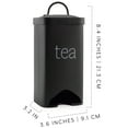 AuldHome Farmhouse Enamelware Tea Bag Holder (Black); Metal Tea Bag Caddy Dispenser for Wrapped