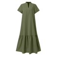thumbnail image 4 of Summer Bohemian Style Blouse Long Skirt For Women Casual V Neck A Line Layered Ruffled Ankle Length Dress Women Outfits for Summer Petite Dresses Wrap Maxi Dress Cute Summer Dresses for Women Dresses, 4 of 5