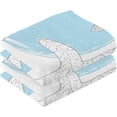 thumbnail image 2 of GZHJMY Hand-Drawn Circles and Starfish Cotton Towels Set 2 Pcs Absorbent Hand Towel Face Towels Kitchen Towels Bath Towels for Bathroom Laundry Room Kitchen 16 x 28 Inches, 2 of 7