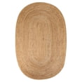 thumbnail image 2 of Farmhouse Handwoven Natural Jute Oval Area Rug, 5' x 8', 2 of 6