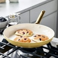 thumbnail image 3 of GreenPan Reserve Ceramic Nonstick 10" and 12" Frypan Set | Sunrise with Gold-Tone Handles, 3 of 7