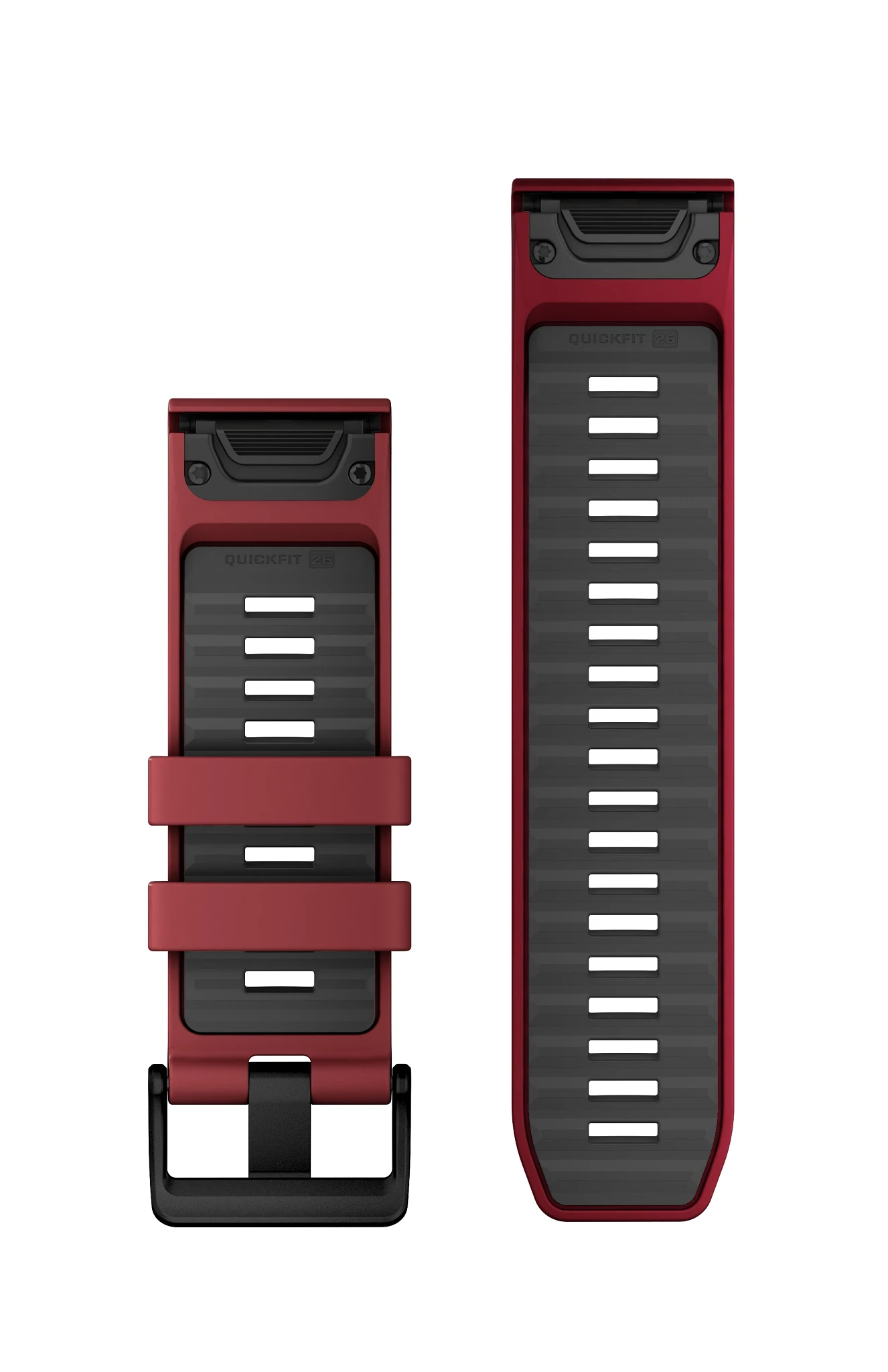 Garmin QuickFit® 22 Watch Bands, Marsala/Graphite Silicone