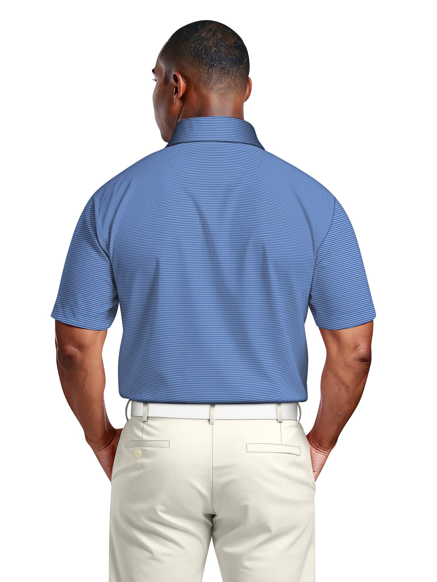 Ben Hogan Men's & Big Men's Performance Geometric Jacquard Short Sleeve Golf Polo Shirt, Sizes S-5XL