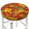 thumbnail image 3 of Naloa Vintage maple leaf autumn Round Bar Stool Cushion Cover 12-14 inch, Fits Kitchen, Office, Restaurant Chairs - {sizeName}13 inch, 3 of 7