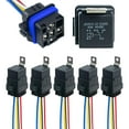 thumbnail image 1 of 5 piezas relé y arnés impermeables cables de cobre estañado piezas de reparación profesionales relé automotriz relé de alta resistencia para coche 12 VCC 4 pines, 1 of 4
