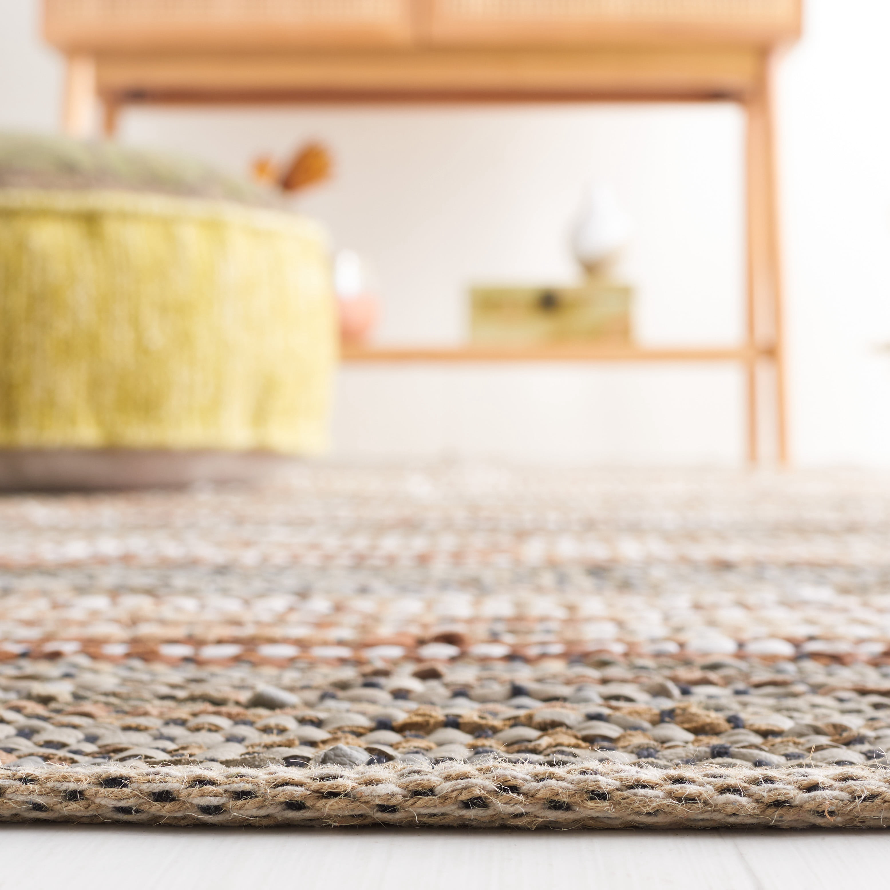 SAFAVIEH Vintage Leather Henley Striped Area Rug, Beige/Natural, 4' x 6'