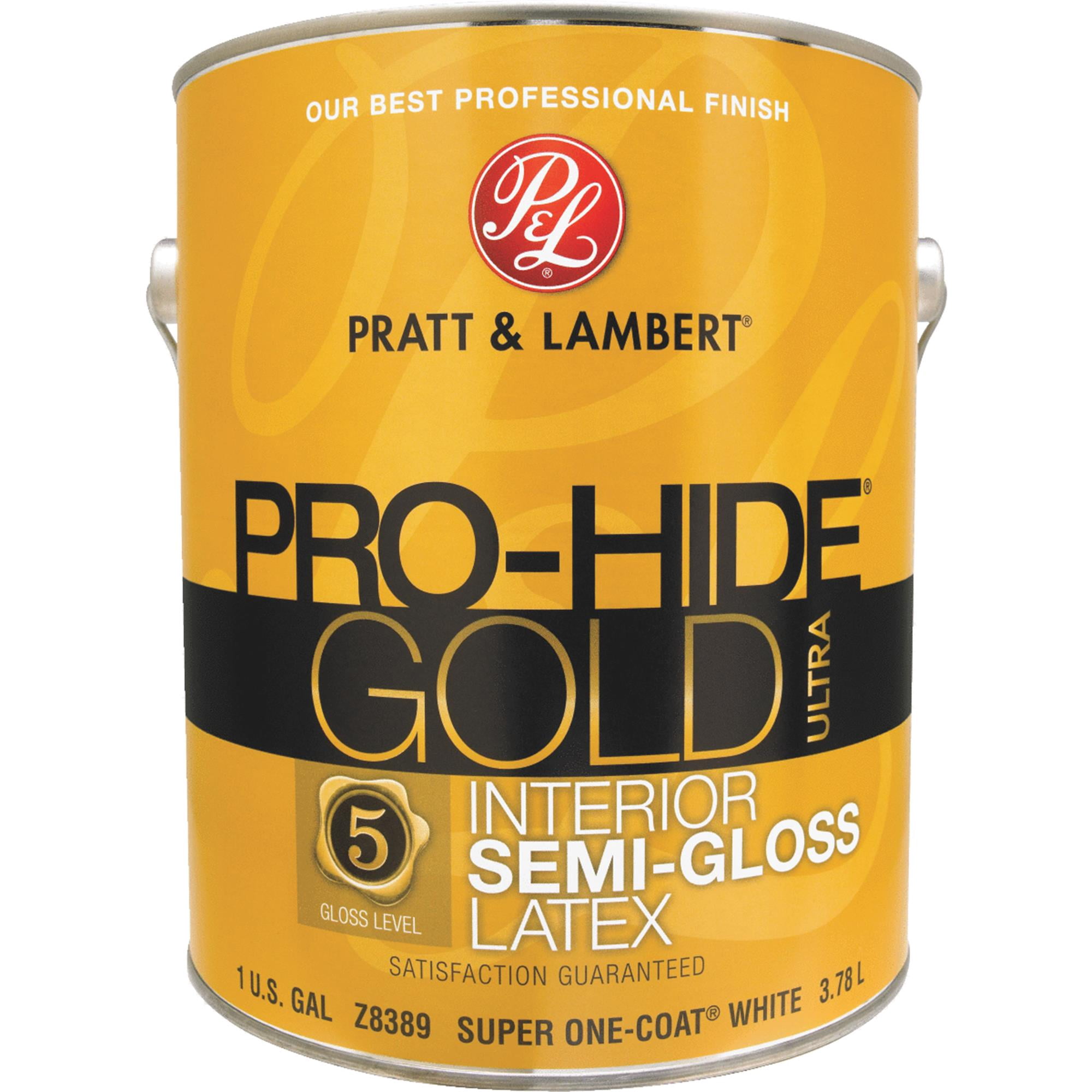 Pratt & Lambert Pro-Hide Gold Ultra Z8380 Z8389-16 Interior Paint, Semi-Gloss, White, 1 gal
