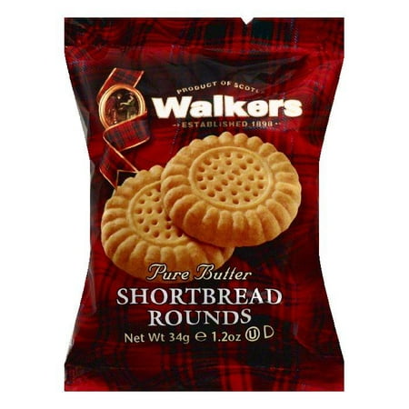 Walkers Pure Butter Shortbread Rounds, 1.2 OZ (Pack of