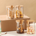 thumbnail image 2 of 4 Pack Overnight Oats Glass Containers with Lids and Spoons, Jars Spoons for Loose Tea, 2 of 6
