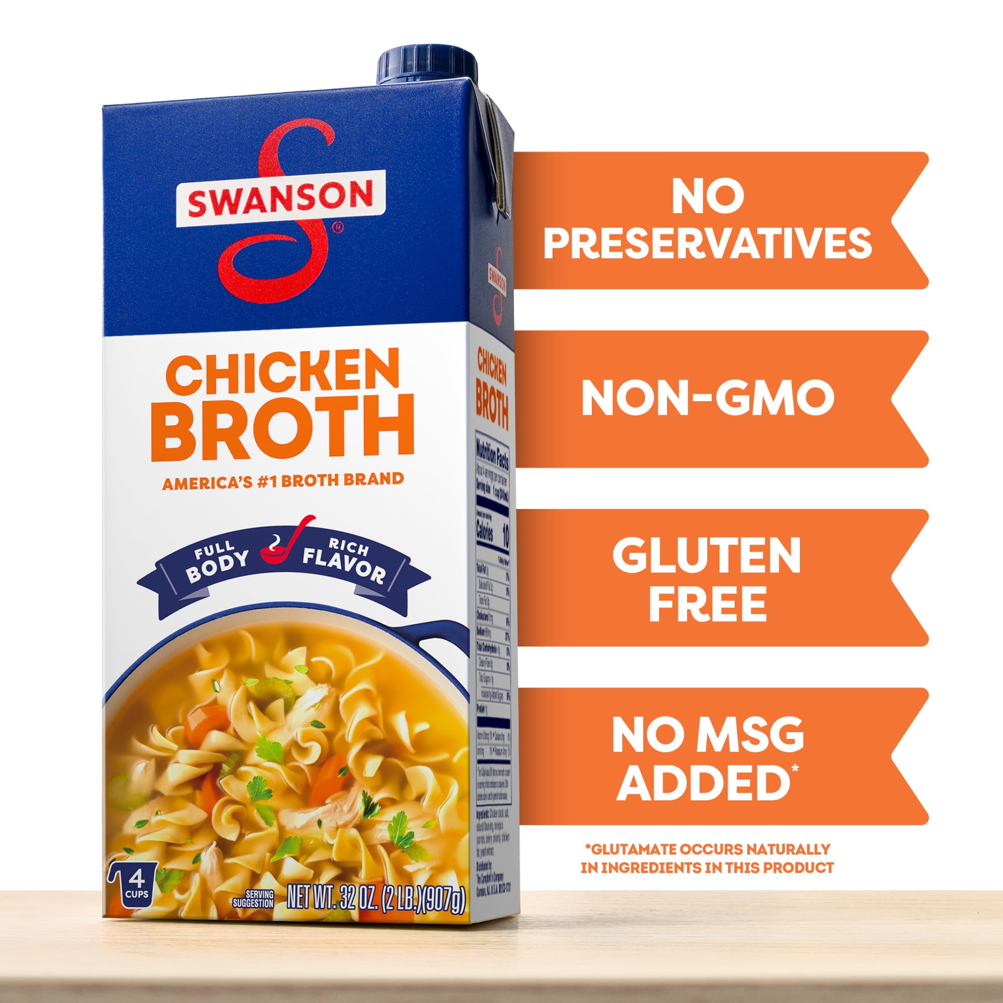 Swanson Chicken Broth, 32 oz Carton