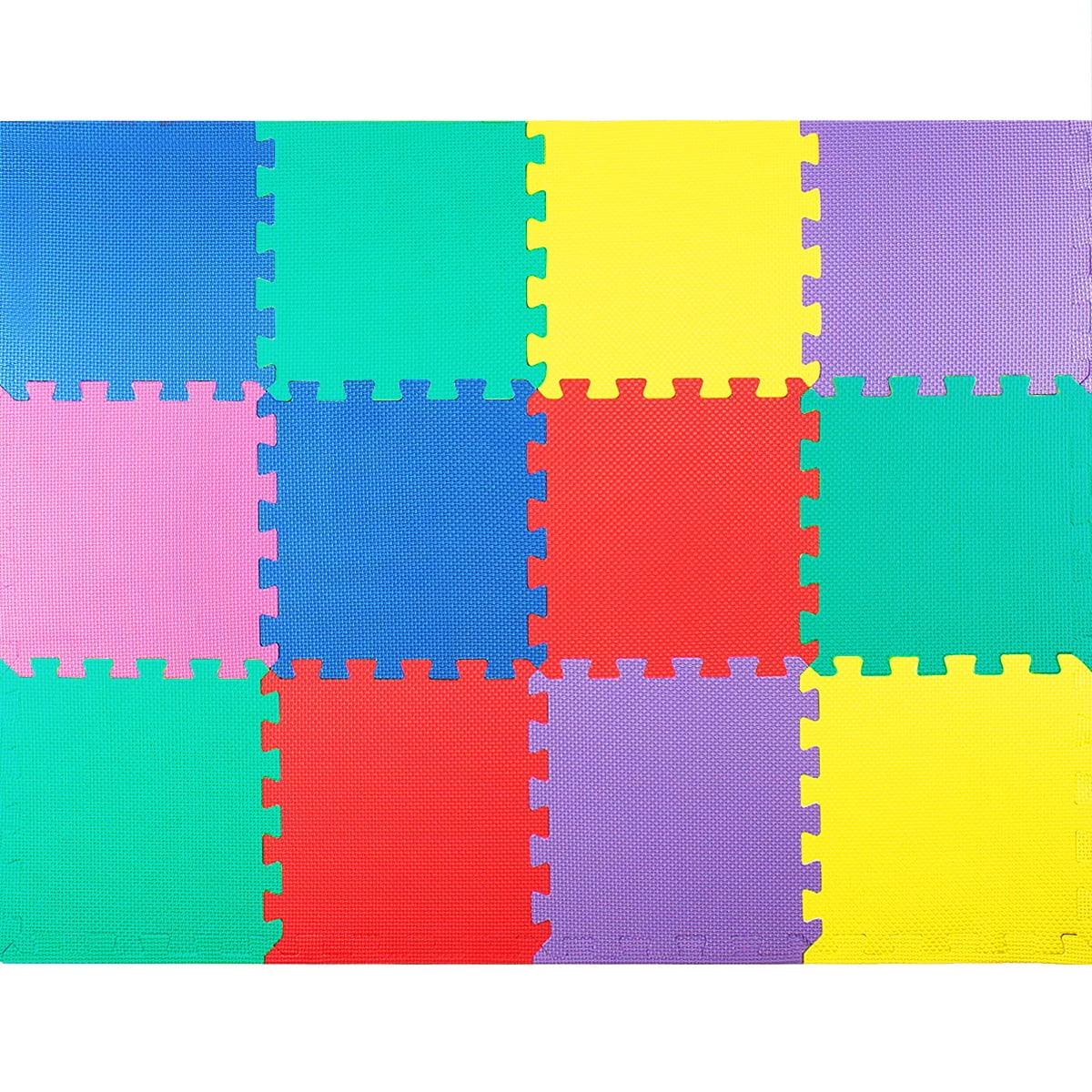 36 Tiles ProSource Kids Foam Puzzle Floor Play Mat with Solid Colors