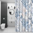 thumbnail image 4 of Summer Ocean Bathroom Shower Curtain, Blue Coral Seashell Starfish Nautical Coastal Waterproof Washable Soft Bath Curtain for Bathtub Decor with 12 Hooks&Grommet, 36x72 Inch, 4 of 9