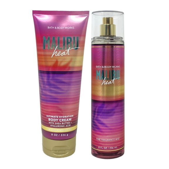 Bath & Body Works Malibu Heat Body Cream and Fine Fragrance Mist Duo Set - Full Size