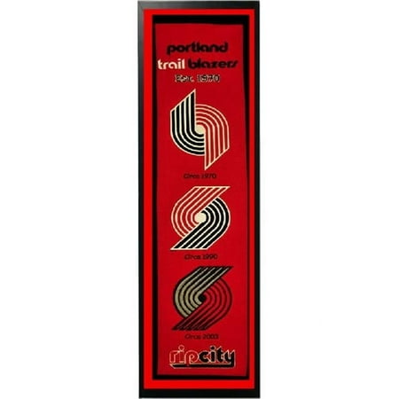 Encore Select 109-92 Portland Trail Blazers Logo History Felt Banner – 14 x 37 in.