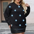 thumbnail image 4 of HAiming Plus Size Sweaters for Women Casual Long Sleeve Crew Neck Loose Flower Pullover Trendy Cute Knit Tops, 4 of 7