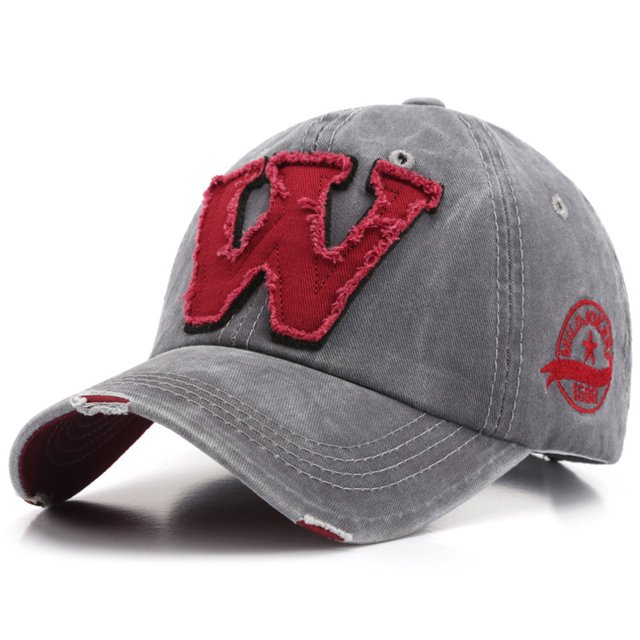 1 gorra de béisbol con patrón de bordado de letras de algodón Vintage para hombre