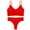 010 Red, variant on Ladies' Lingerie Set Wire Free Thin Padded Cup U Back Bra With Sexy T-back Thong Solid Color Sports Underwear