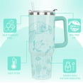 thumbnail image 4 of 40 OZ Sea Turtle Tumbler with Handle & Straw - Insulated Stainless Steel Travel Mug & Water Bottle - Hawaiian Ocean Turtle Design - Coffee Cup, Gift for Her, 4 of 5