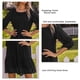 thumbnail image 5 of Vestido Suelto Manga Larga Cuello Redondo Costuras De Encaje Elegante Cómodo Poliéster Color Puro Vestido Casual De Mujer Para Diario Negro S, 5 of 5