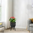 thumbnail image 4 of SLYNSHome Rattan Planter Basket with Stand for Living Room Decorations Flowers Pot Holders with Legs Plants Container for Home Garden - Black, 4 of 7