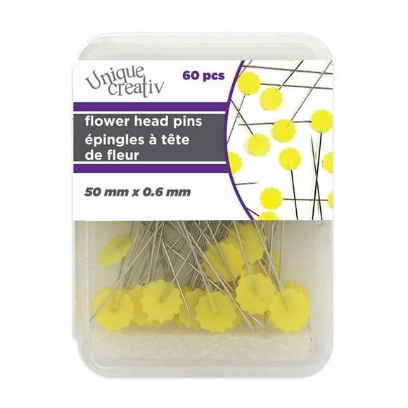 UNIQUE CREATIV Flower Head Pins, 50 mm (1.97 in), 60pcs